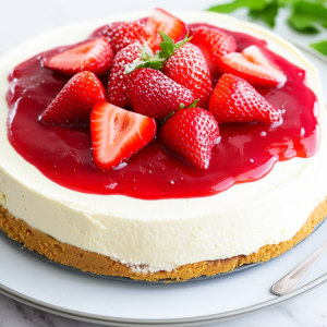 No-Bake Strawberry Quark Cheesecake: A Refreshing Delight