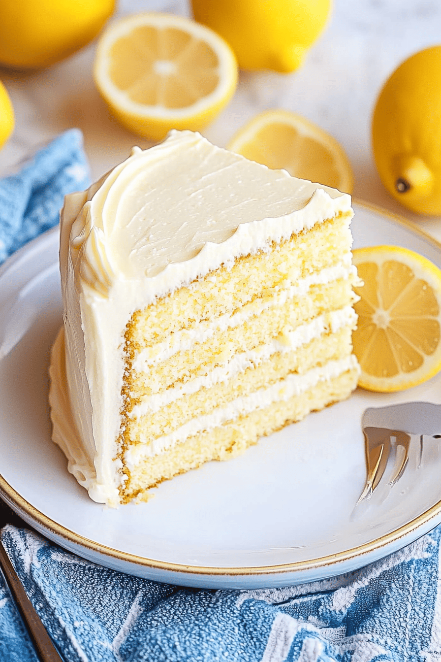 lemon cheesecake cake recipe Final Dish Presentation