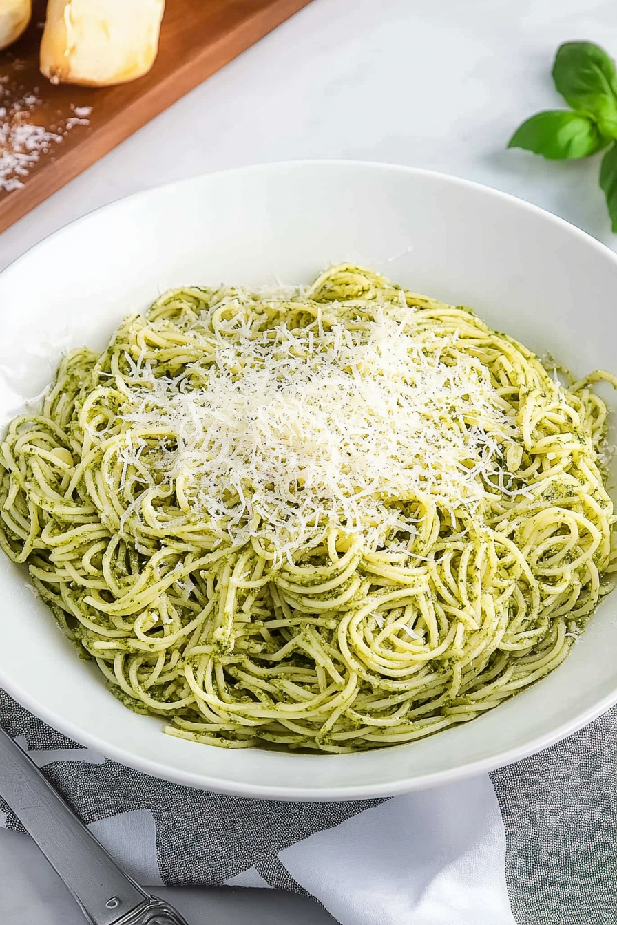 pesto pasta recipe Final Dish Presentation