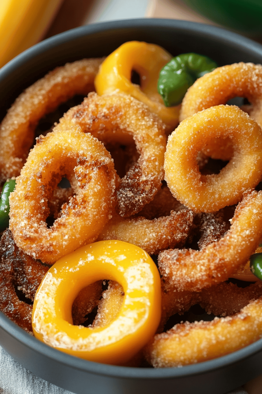 Air Fryer Banana Peppers ingredients organized and measured on kitchen counter