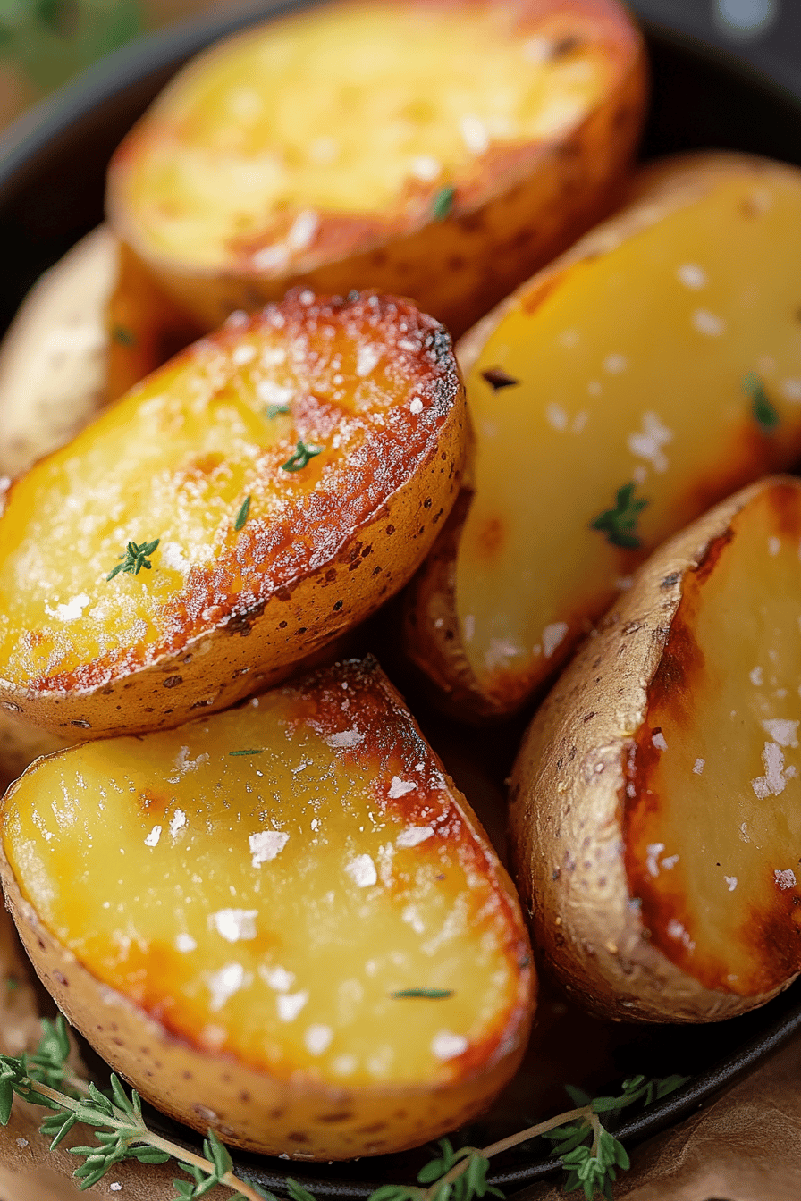 Air Fryer Potato Wedges ingredients organized and measured on kitchen counter