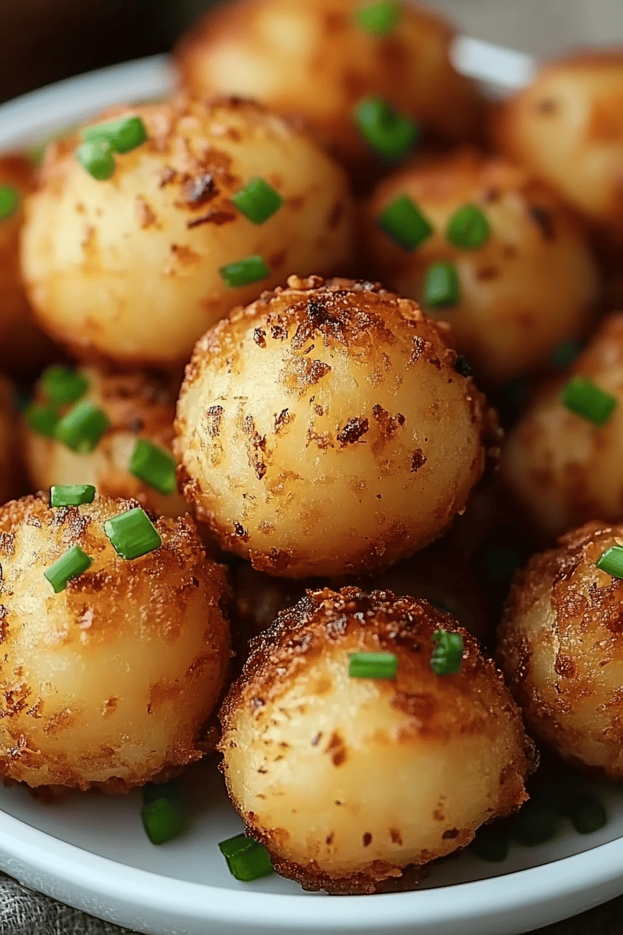 Air Fryer Tater Tots slice on plate showing perfect texture and swirl pattern