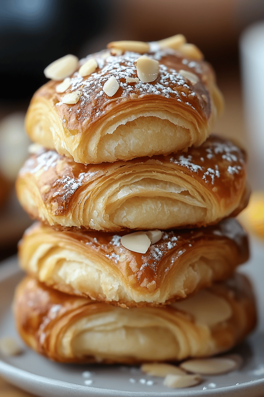 Almond Croissant Cookies final dish beautifully presented and ready to serve