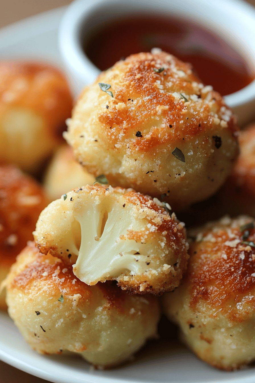 Baked Parmesan Cauliflower Bites final dish beautifully presented and ready to serve