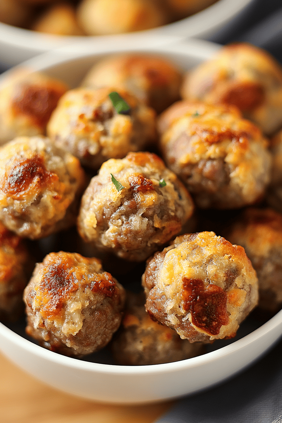 Bisquick Sausage Balls Recipe ingredients organized and measured on kitchen counter
