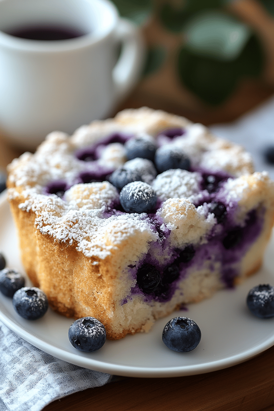 Blueberry Buckle Recipe final dish beautifully presented and ready to serve