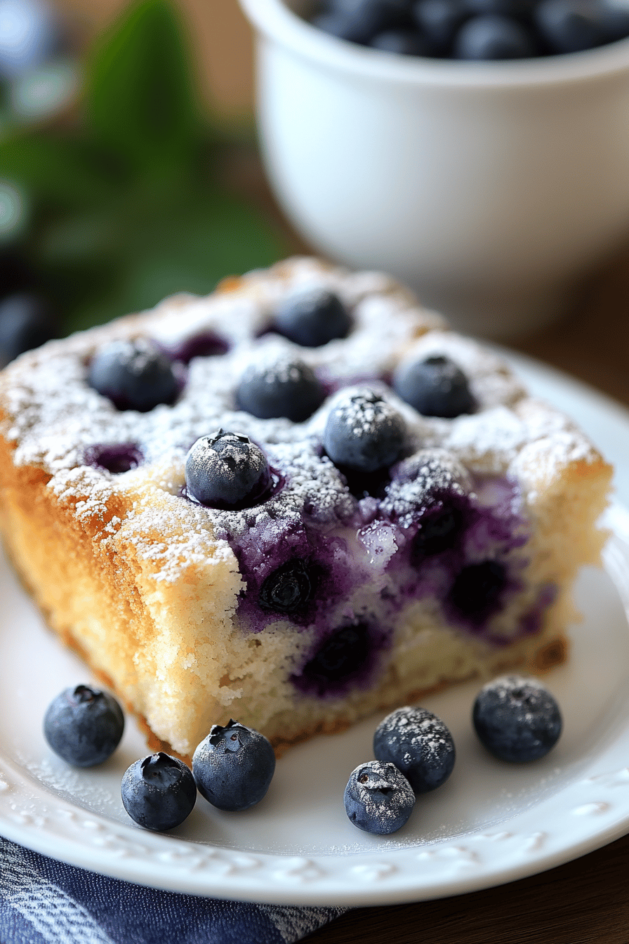 Blueberry Buckle Recipe ingredients organized and measured on kitchen counter