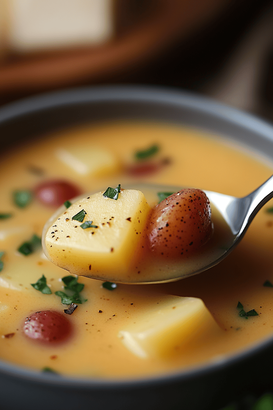 Cajun Potato Soup final dish beautifully presented and ready to serve