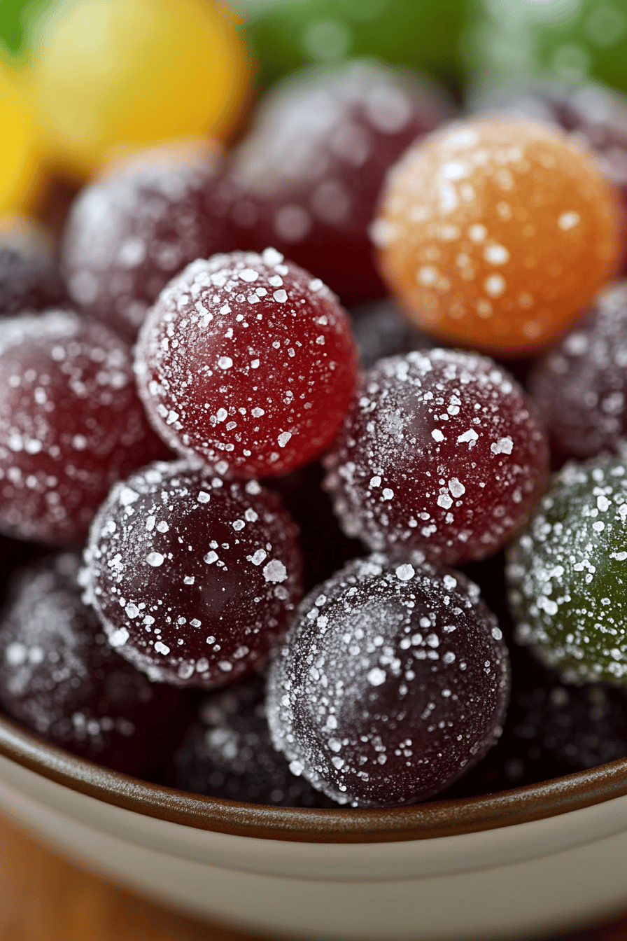 Candied Grapes final dish beautifully presented and ready to serve