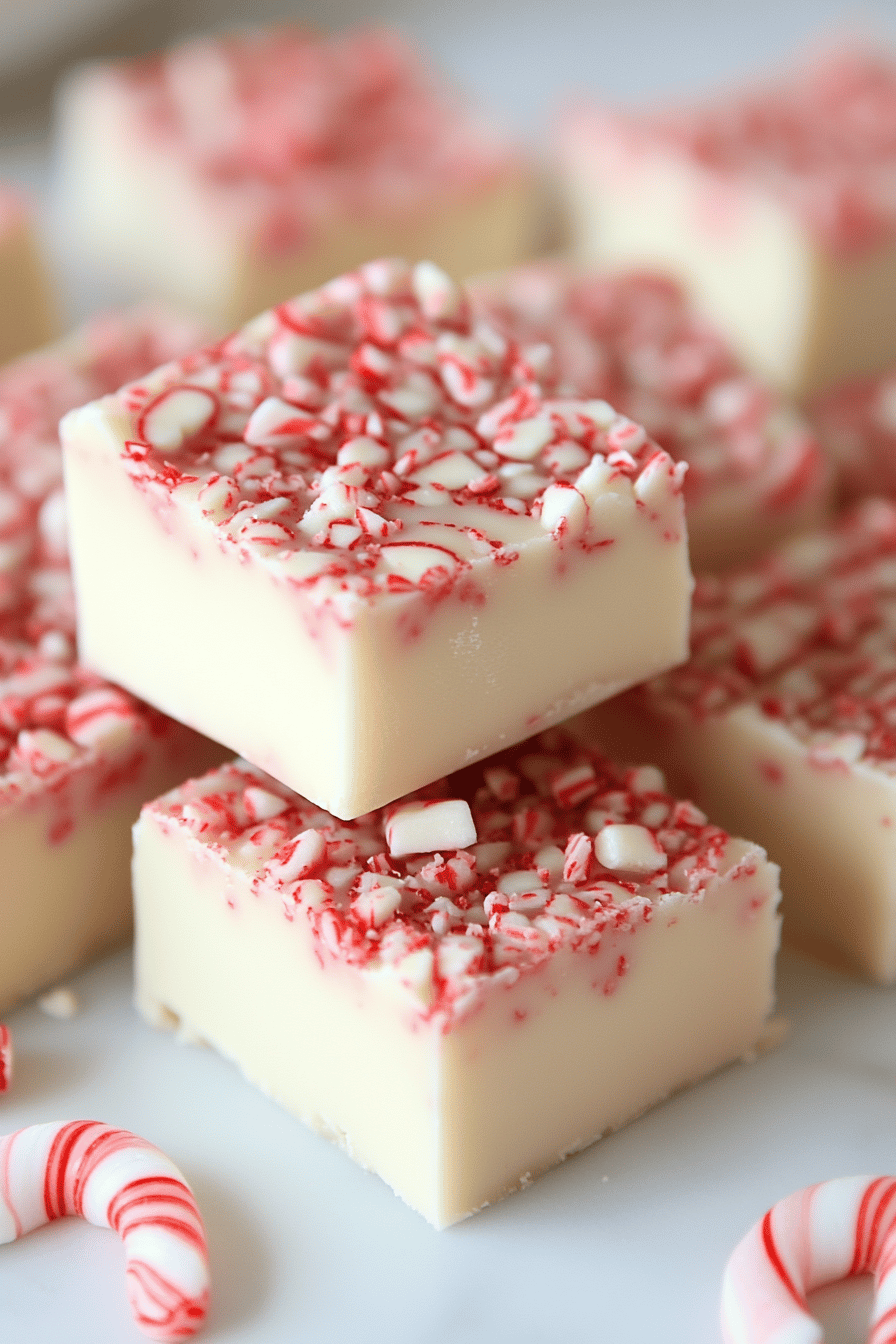Candy Cane Fudge ingredients organized and measured on kitchen counter
