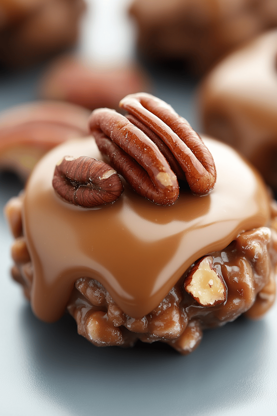 Caramel Pecan Clusters ingredients organized and measured on kitchen counter