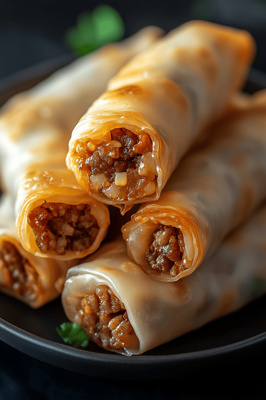 Cheeseburger Spring Rolls final dish beautifully presented and ready to serve