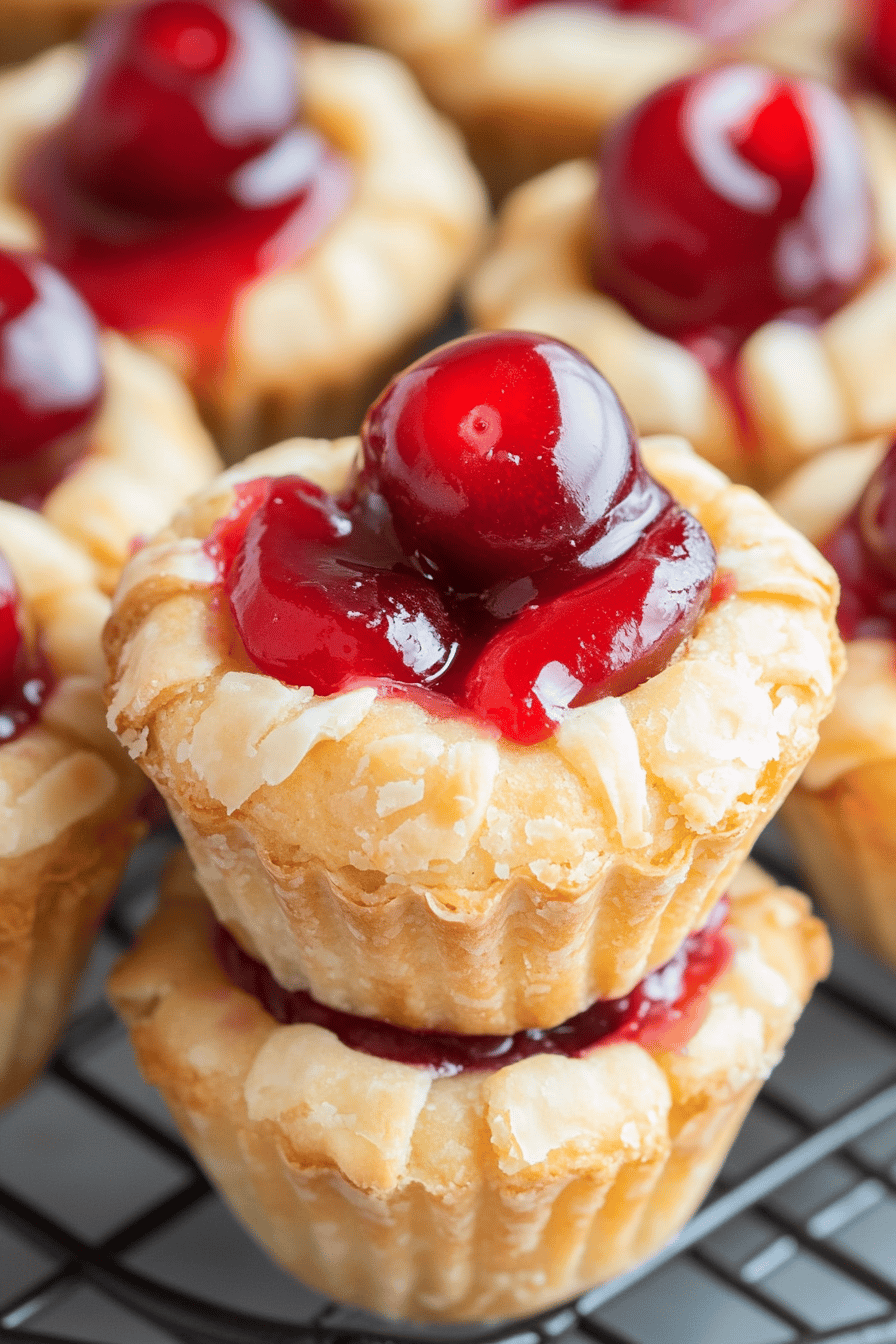 Cherry Pie Bites final dish beautifully presented and ready to serve