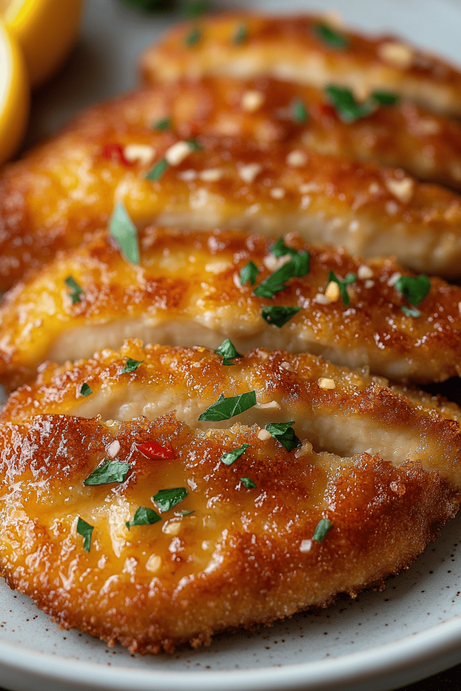Chicken Schnitzel Recipe final dish beautifully presented and ready to serve