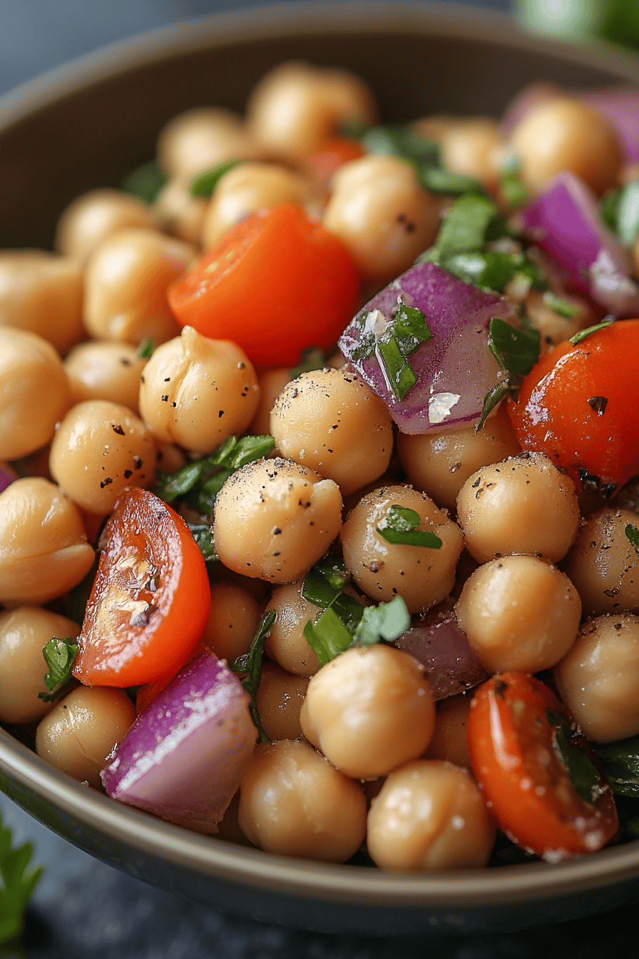 Chickpea Salad Recipe final dish beautifully presented and ready to serve