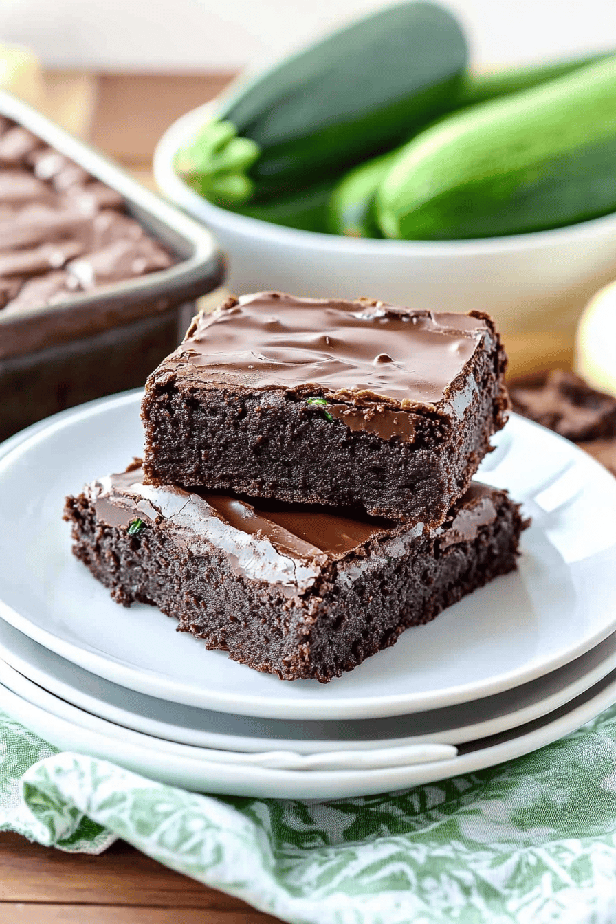 Chocolate Zucchini Brownies Final Dish Presentation