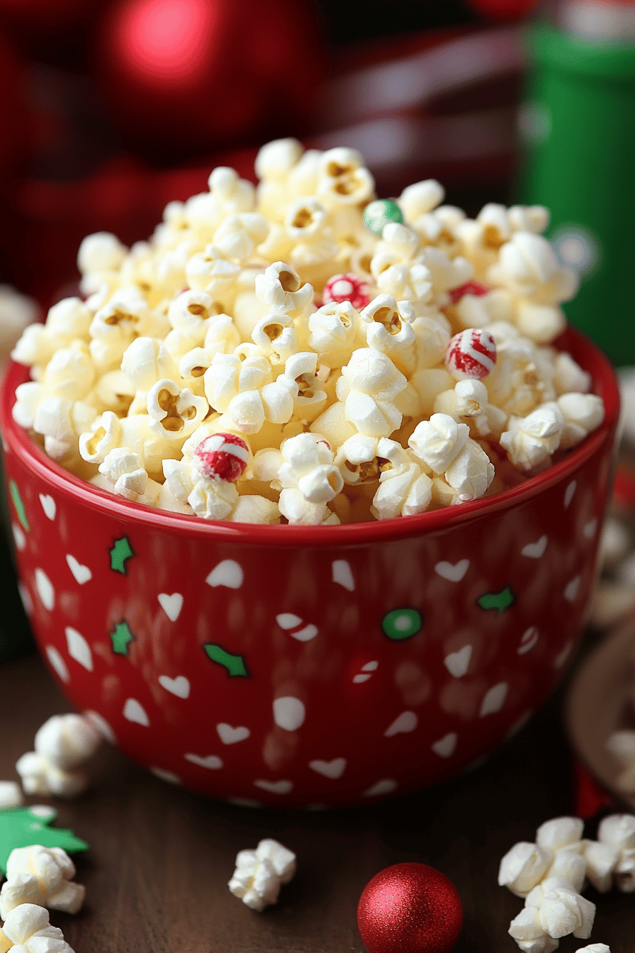 Christmas Munch Popcorn final dish beautifully presented and ready to serve