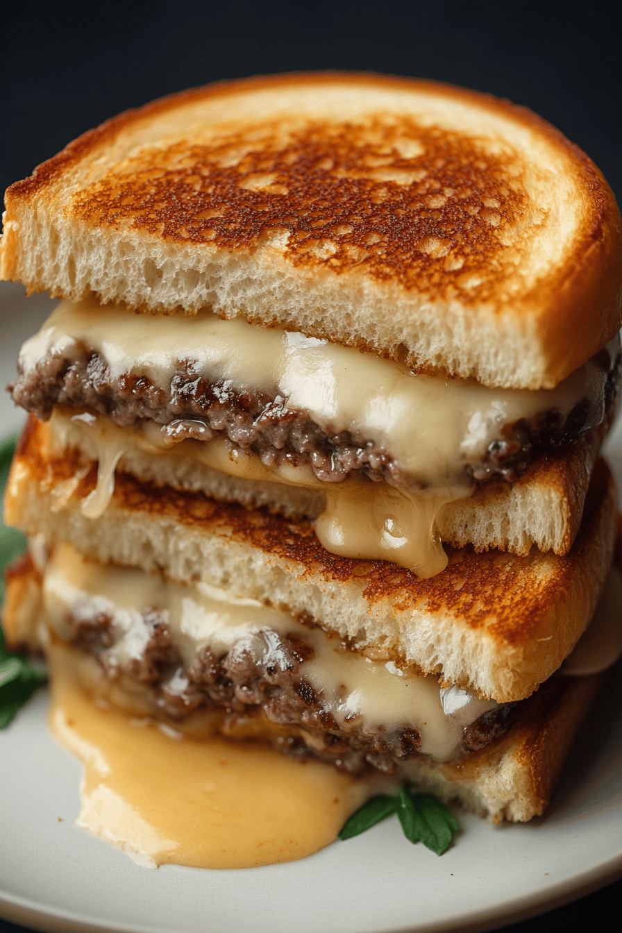 Classic Patty Melt final dish beautifully presented and ready to serve