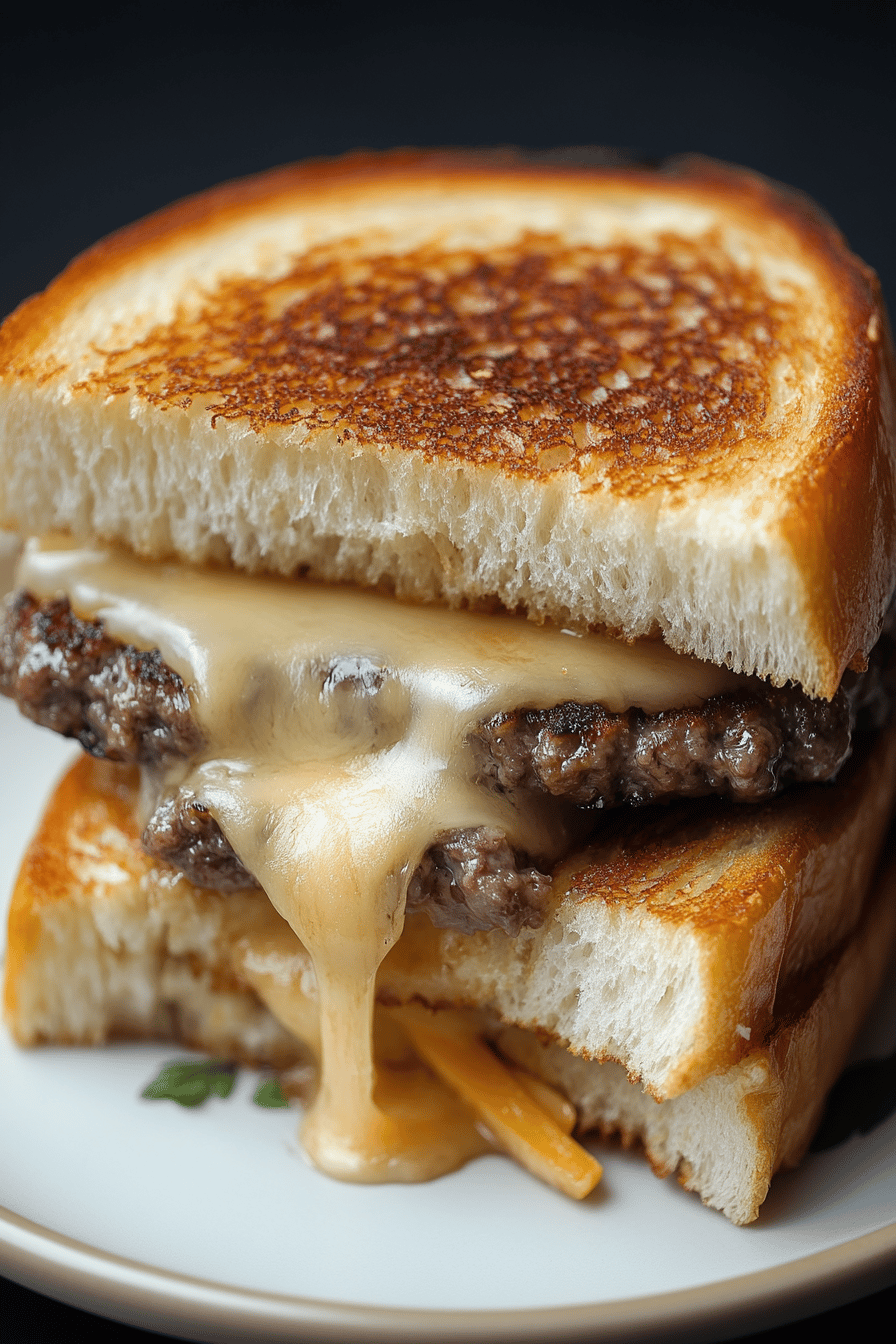 Classic Patty Melt ingredients organized and measured on kitchen counter