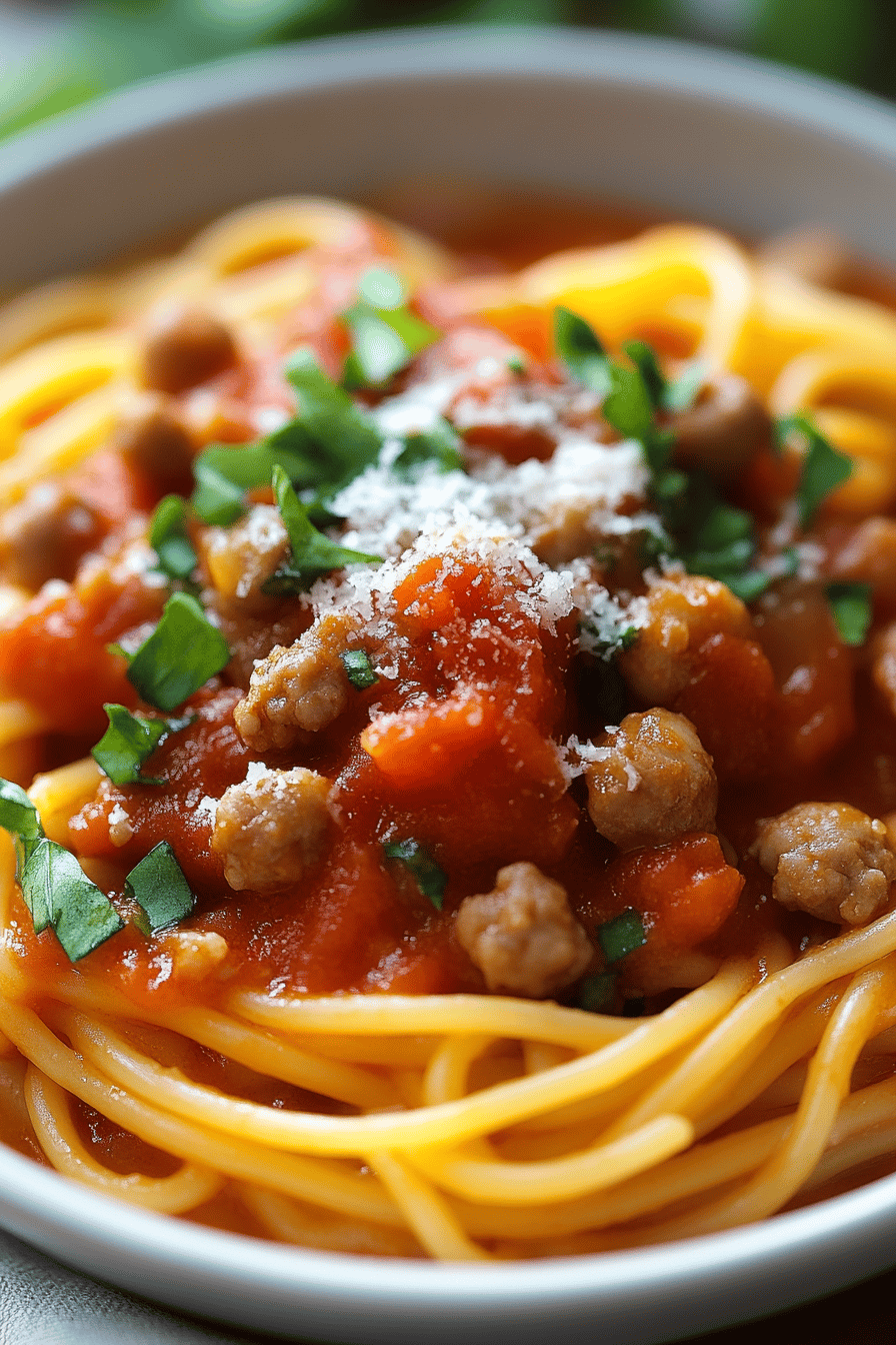 Cowboy Spaghetti final dish beautifully presented and ready to serve