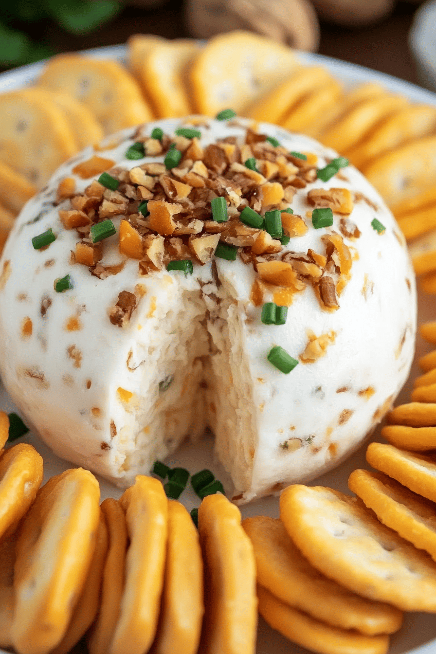 Cracked Out Cheese Ball final dish beautifully presented and ready to serve