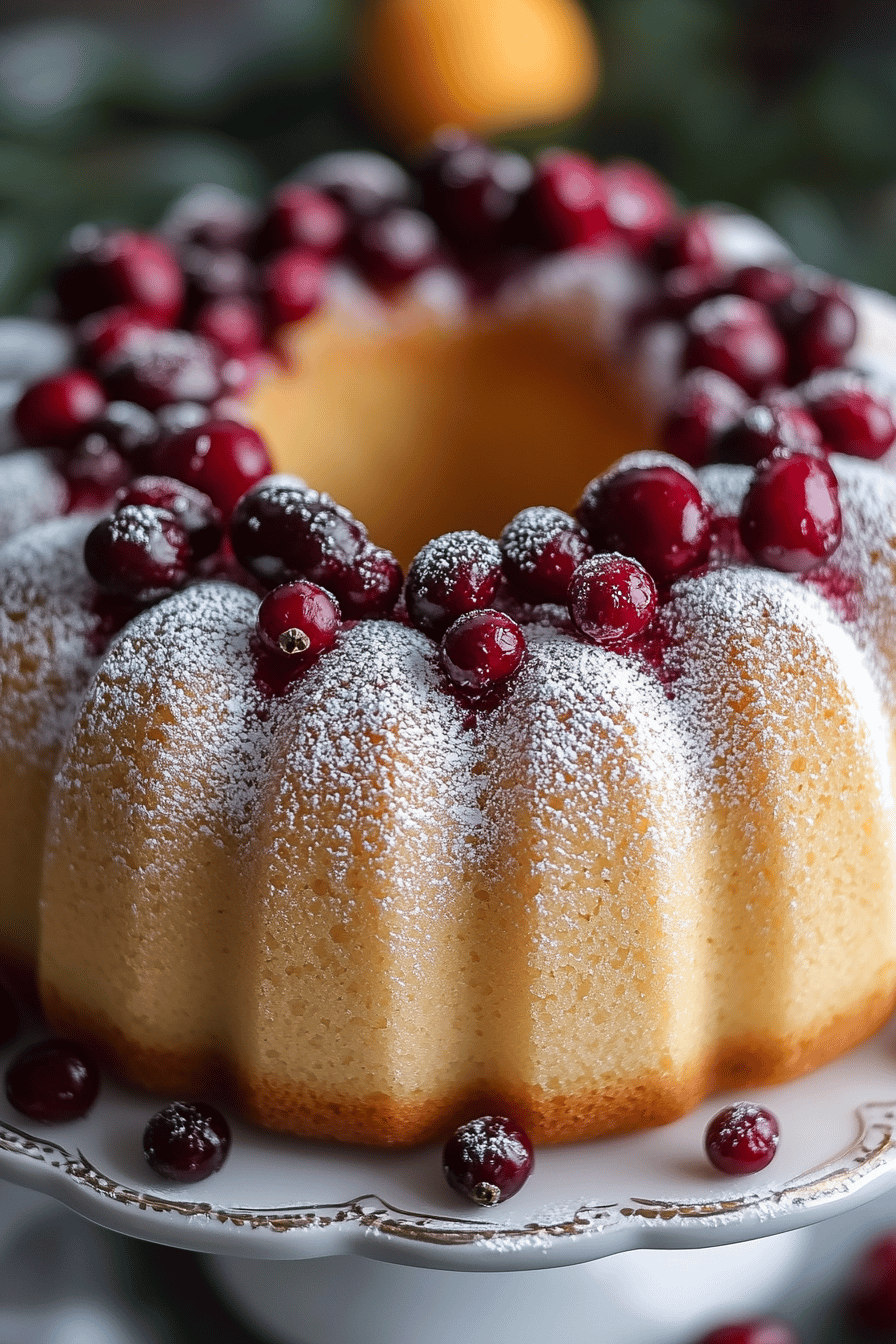 Cranberry Orange Bundt Cake final dish beautifully presented and ready to serve