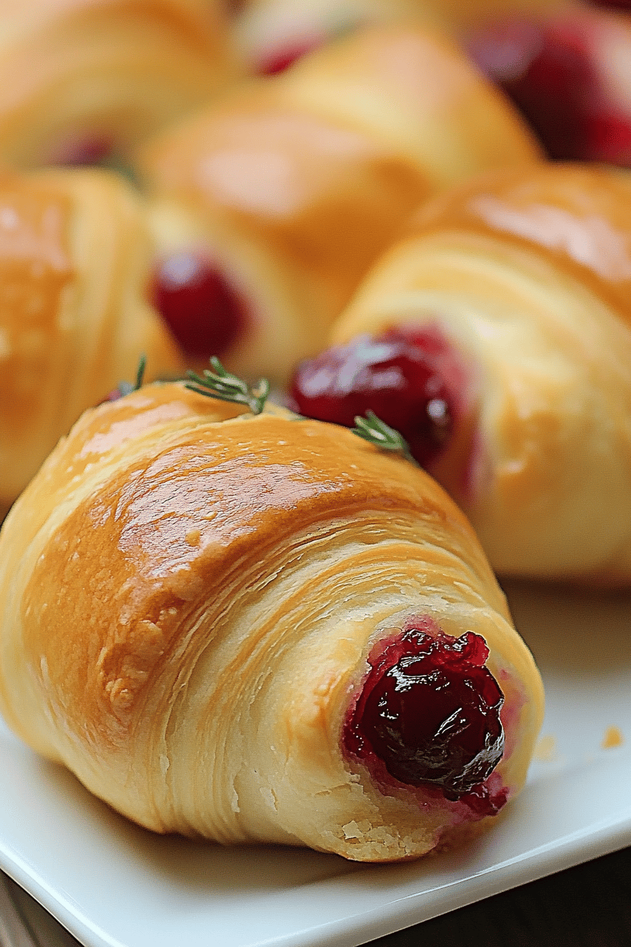 Cranberry Stuffed Crescent Rolls final dish beautifully presented and ready to serve
