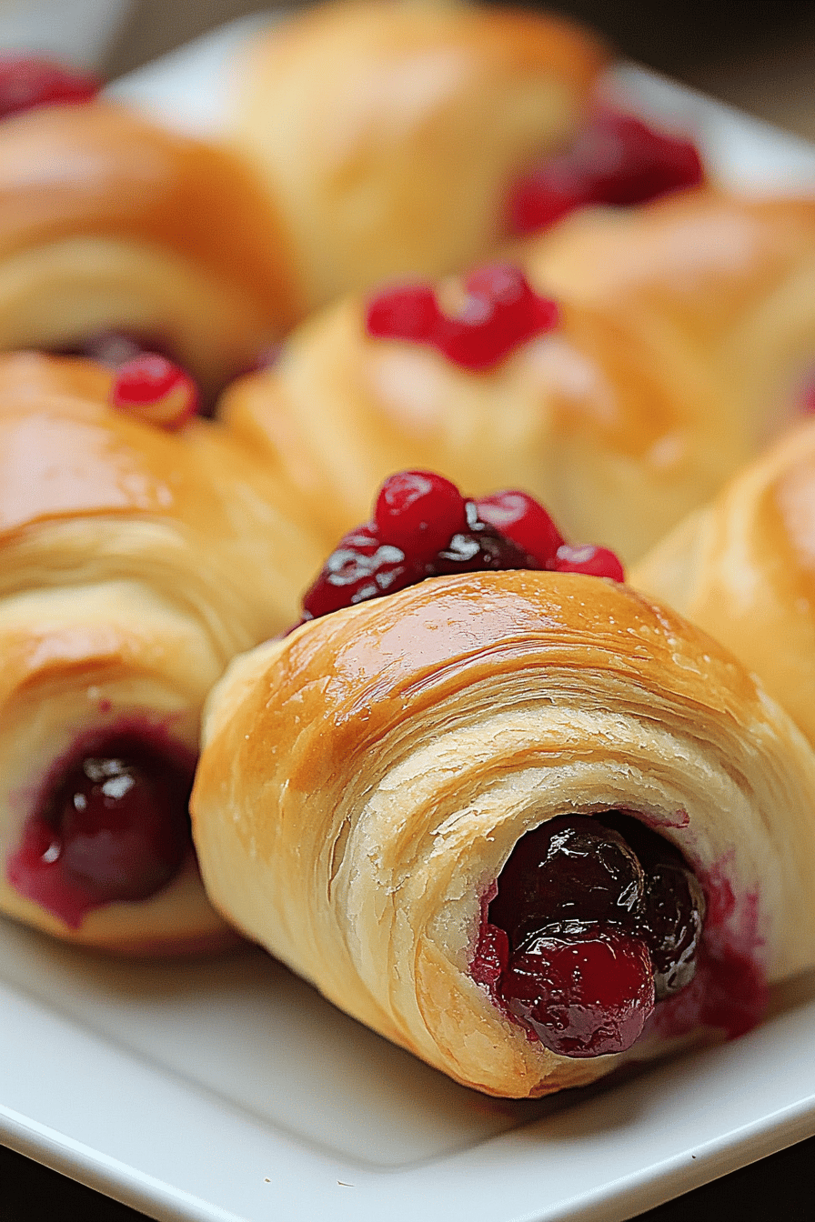 Cranberry Stuffed Crescent Rolls ingredients organized and measured on kitchen counter