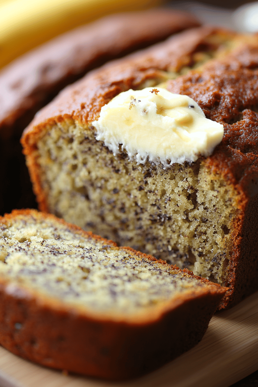 Cream Cheese Banana Bread final dish beautifully presented and ready to serve