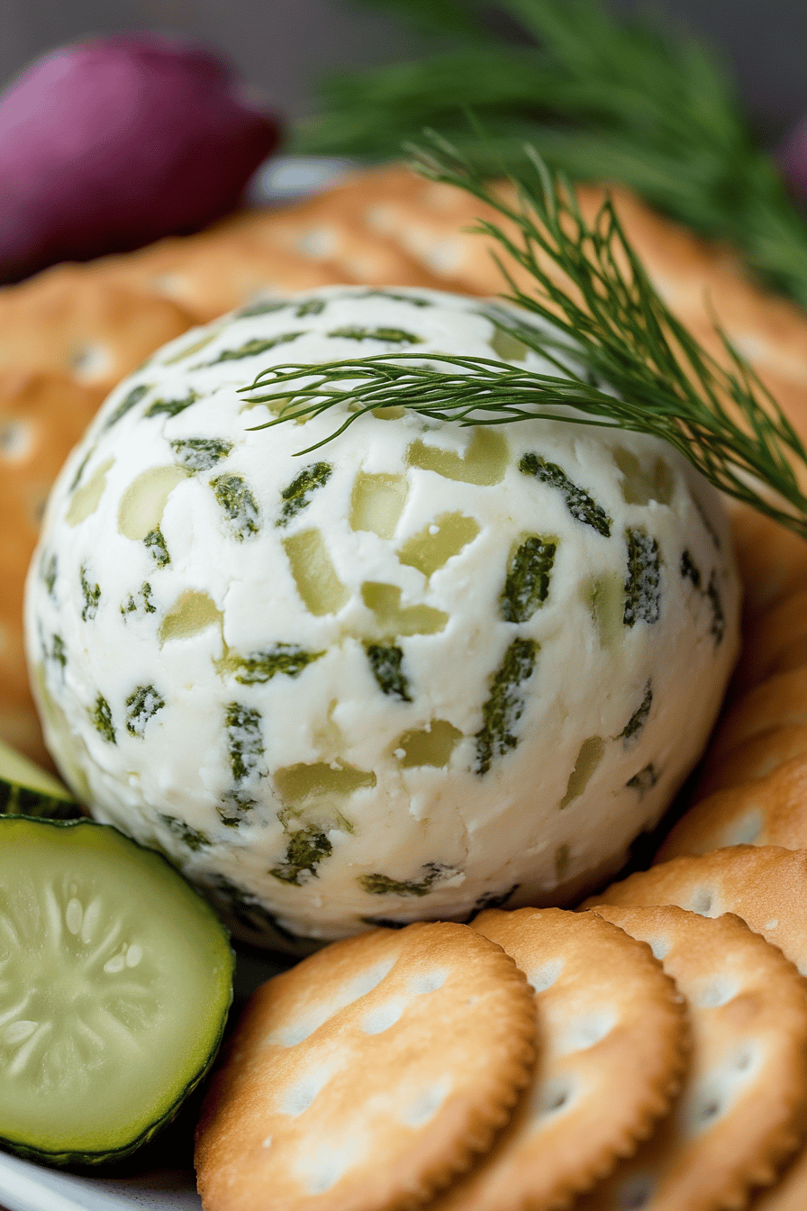 Dill Pickle Cheese Ball ingredients organized and measured on kitchen counter