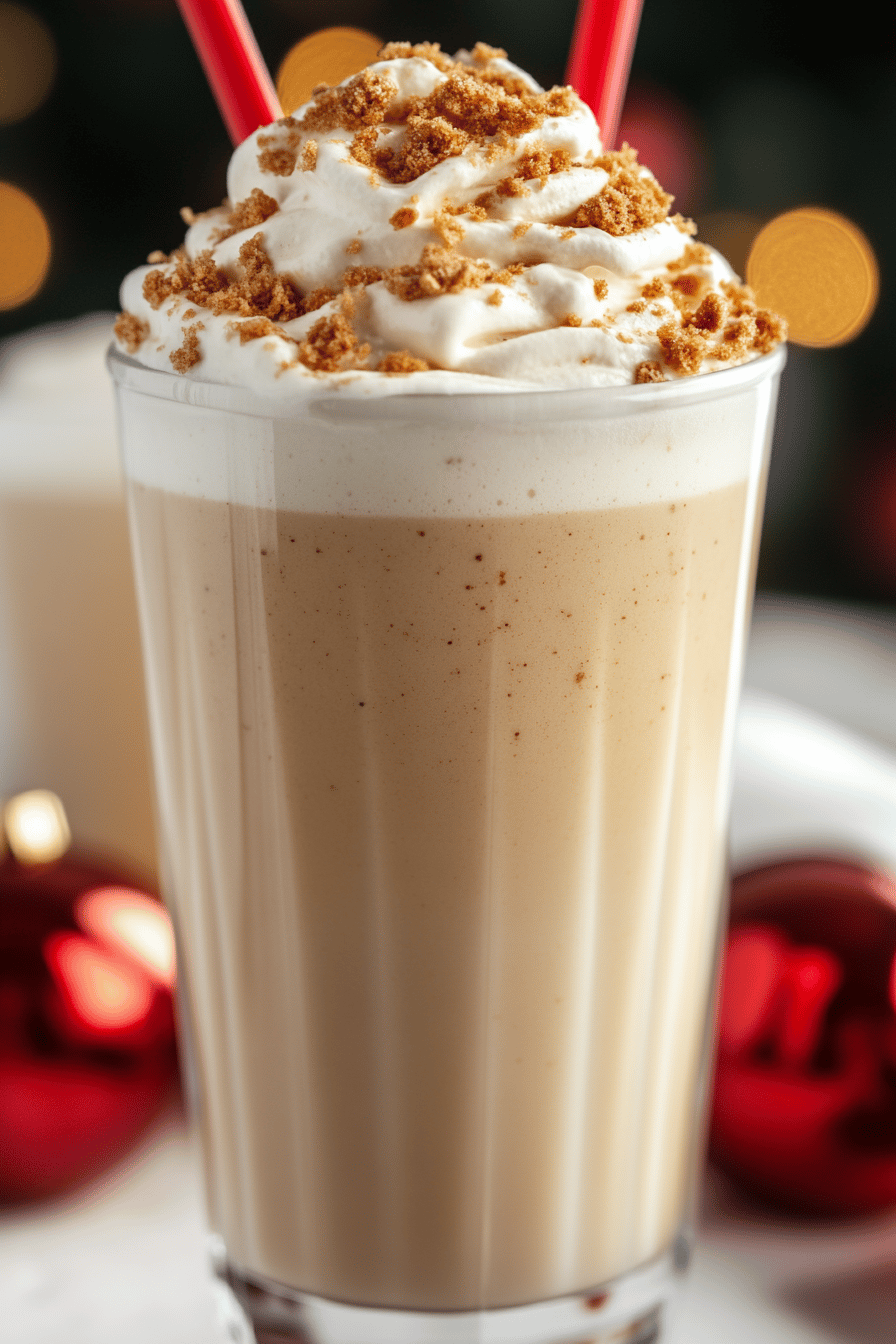 Eggnog Milkshake Recipe final dish beautifully presented and ready to serve