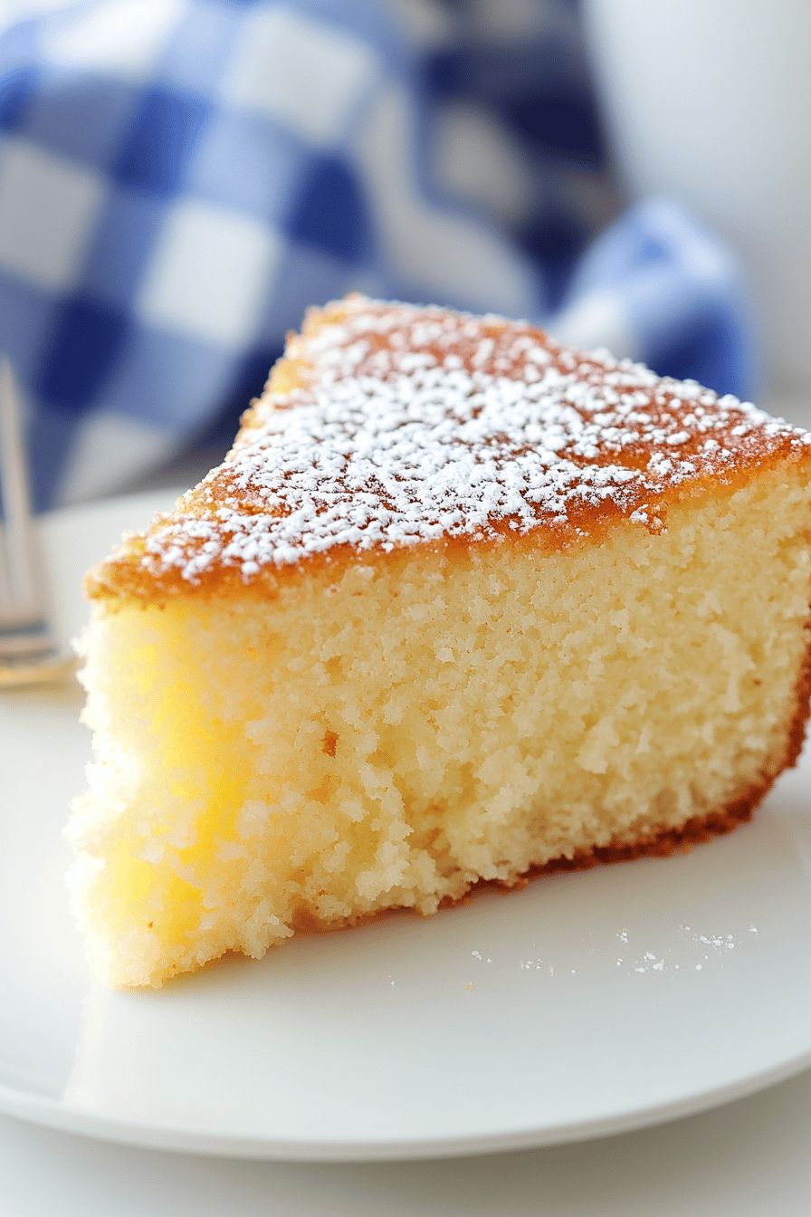 Italian Olive Oil Cake Recipe ingredients organized and measured on kitchen counter