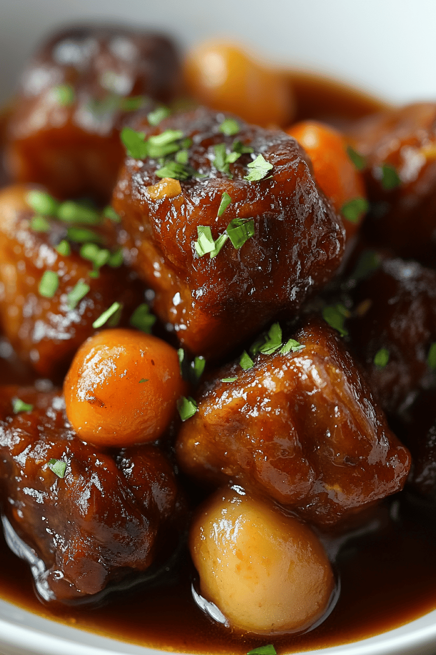 Jamaican Oxtail Recipe final dish beautifully presented and ready to serve