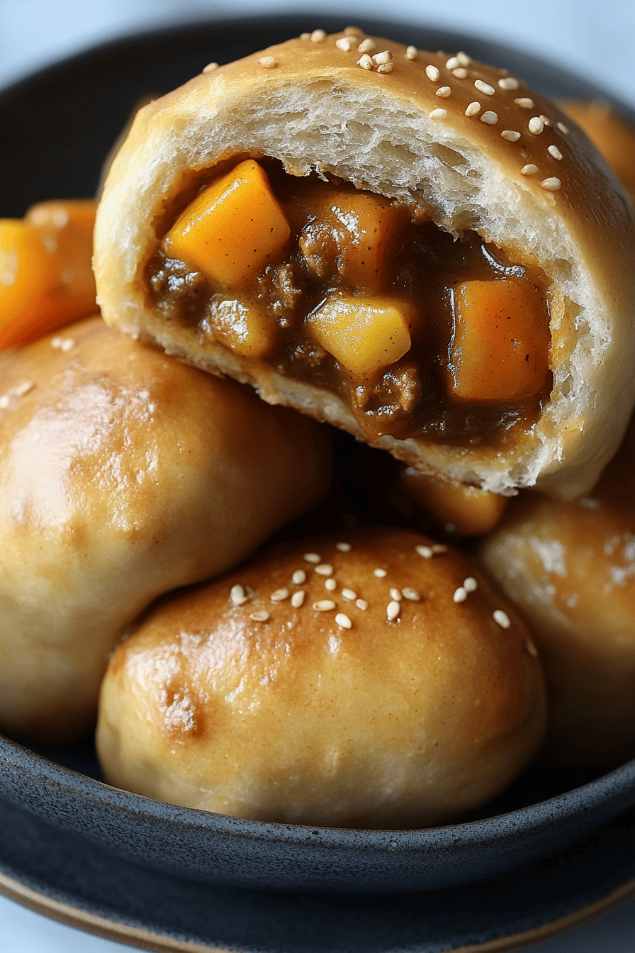 Japanese Curry Bun Recipe final dish beautifully presented and ready to serve