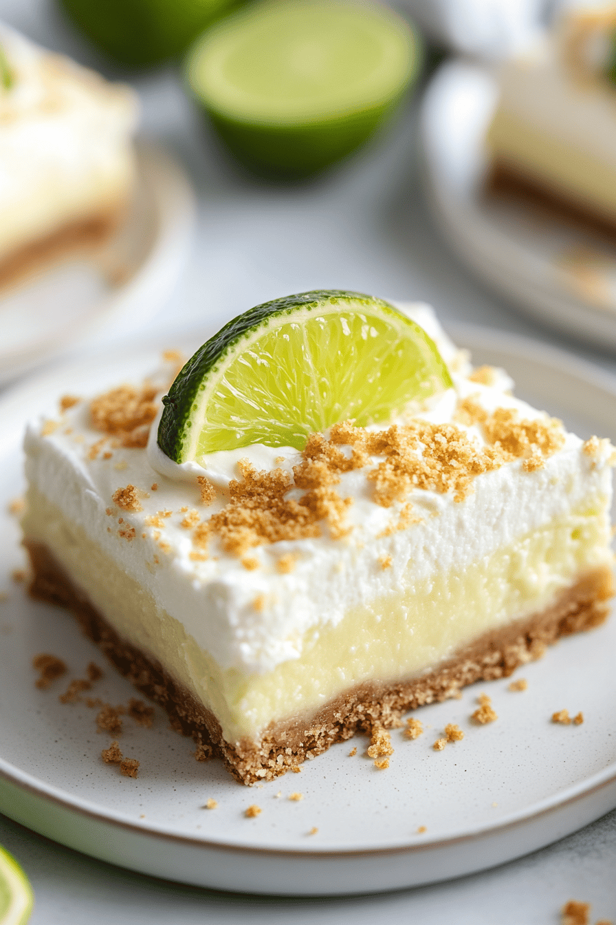 Key Lime Pie Bars Final Dish Presentation