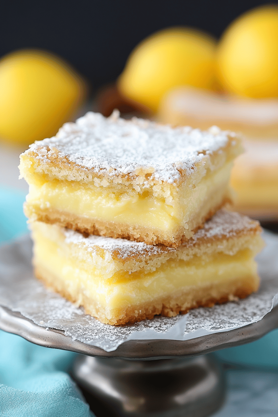 Lemon Cake Bars Final Dish Presentation