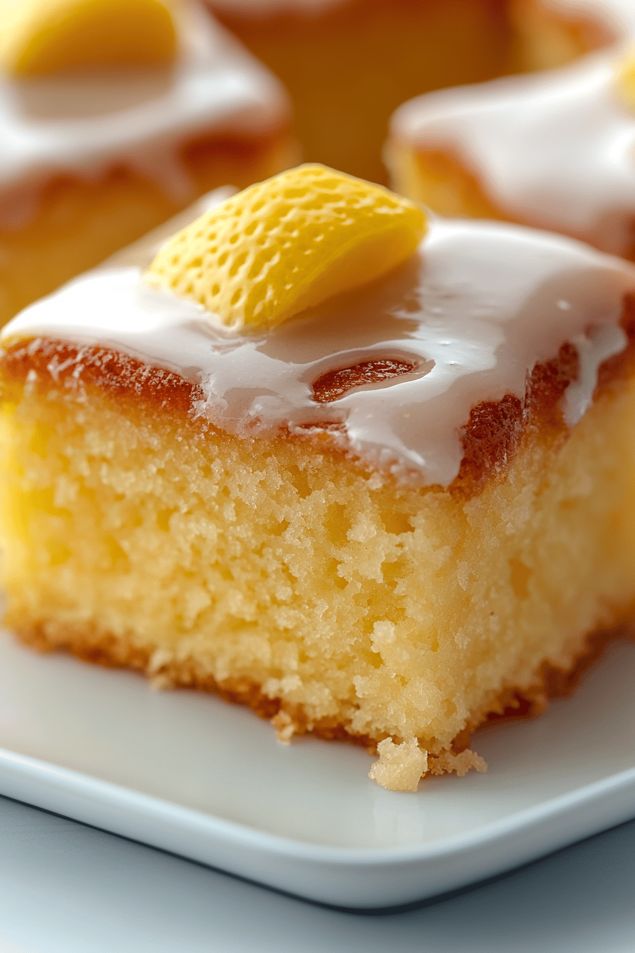 Lemon Poke Cake ingredients organized and measured on kitchen counter
