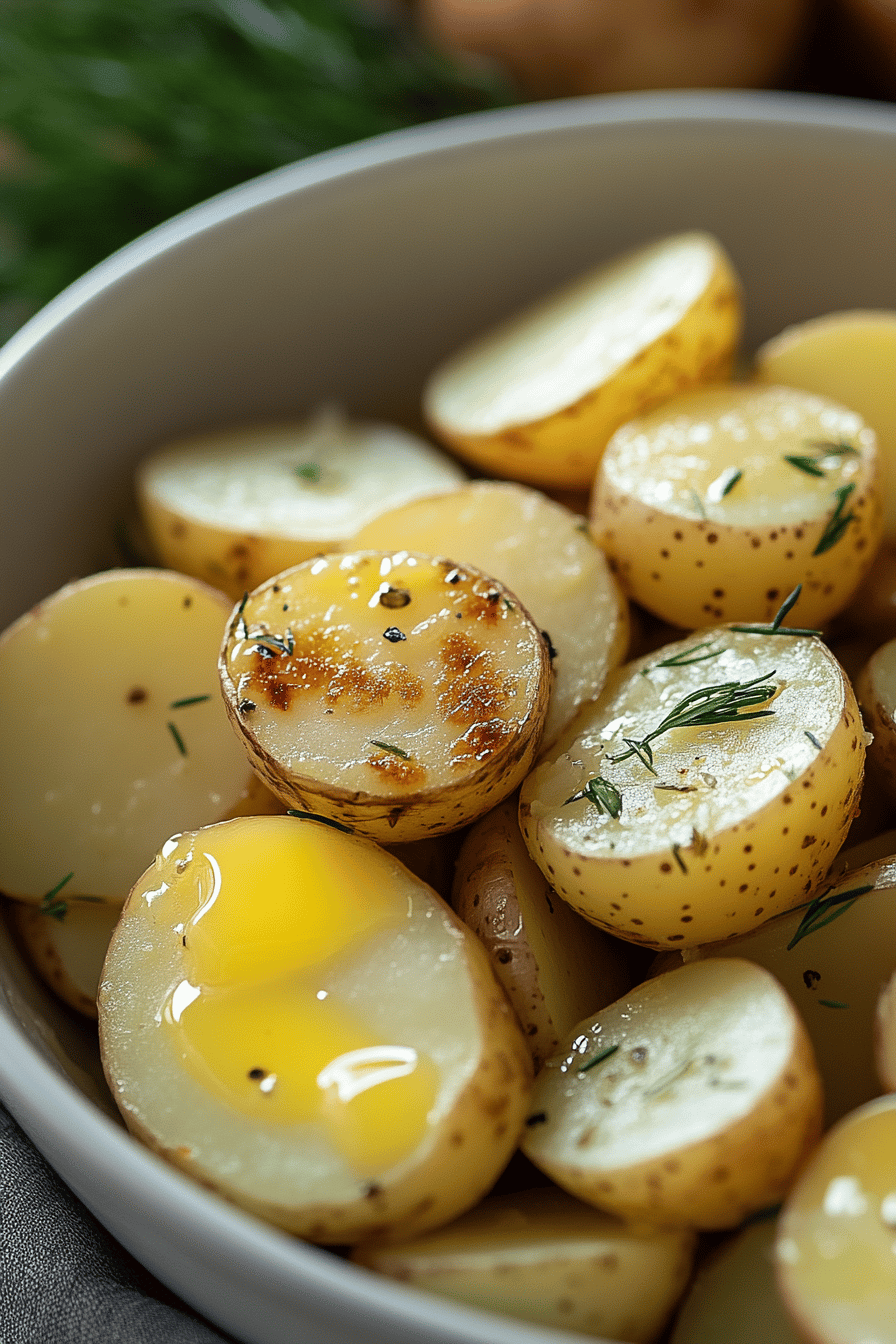 Lemon Potato Salad final dish beautifully presented and ready to serve