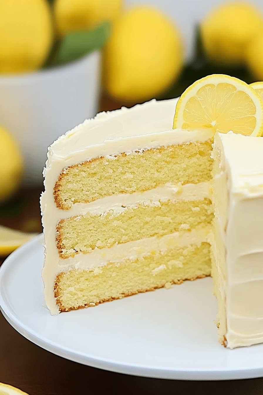 Lemon Velvet Cake final dish beautifully presented and ready to serve