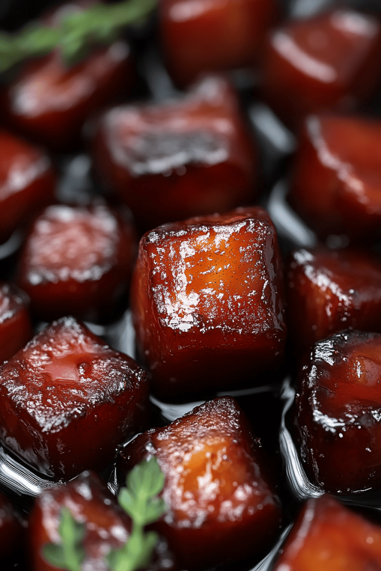 Maple Bourbon Pork Belly Burnt Ends