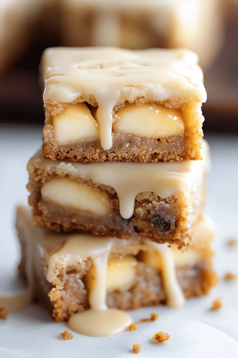 Maple Glazed Apple Blondies