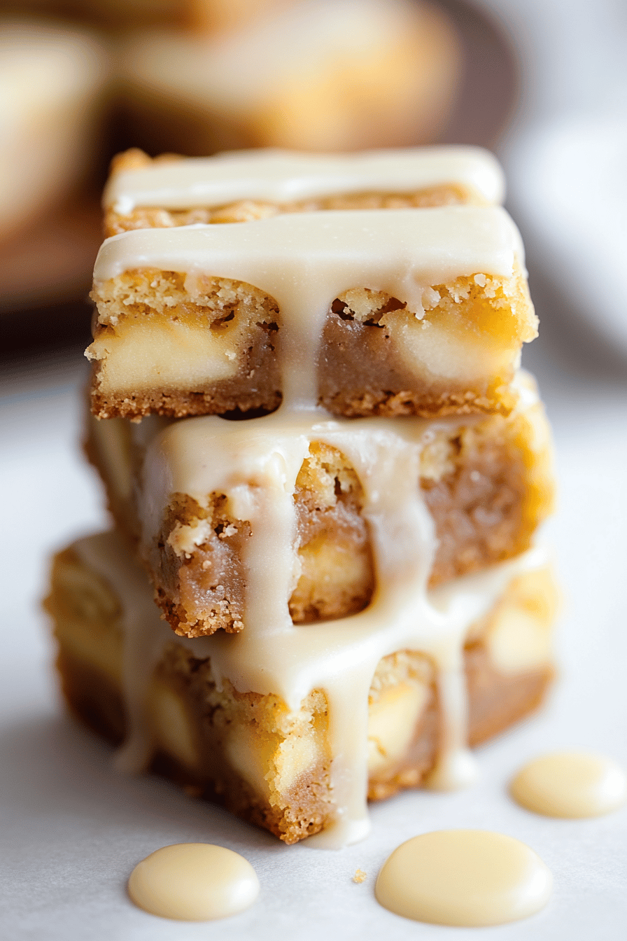 Maple Glazed Apple Blondies final dish beautifully presented and ready to serve