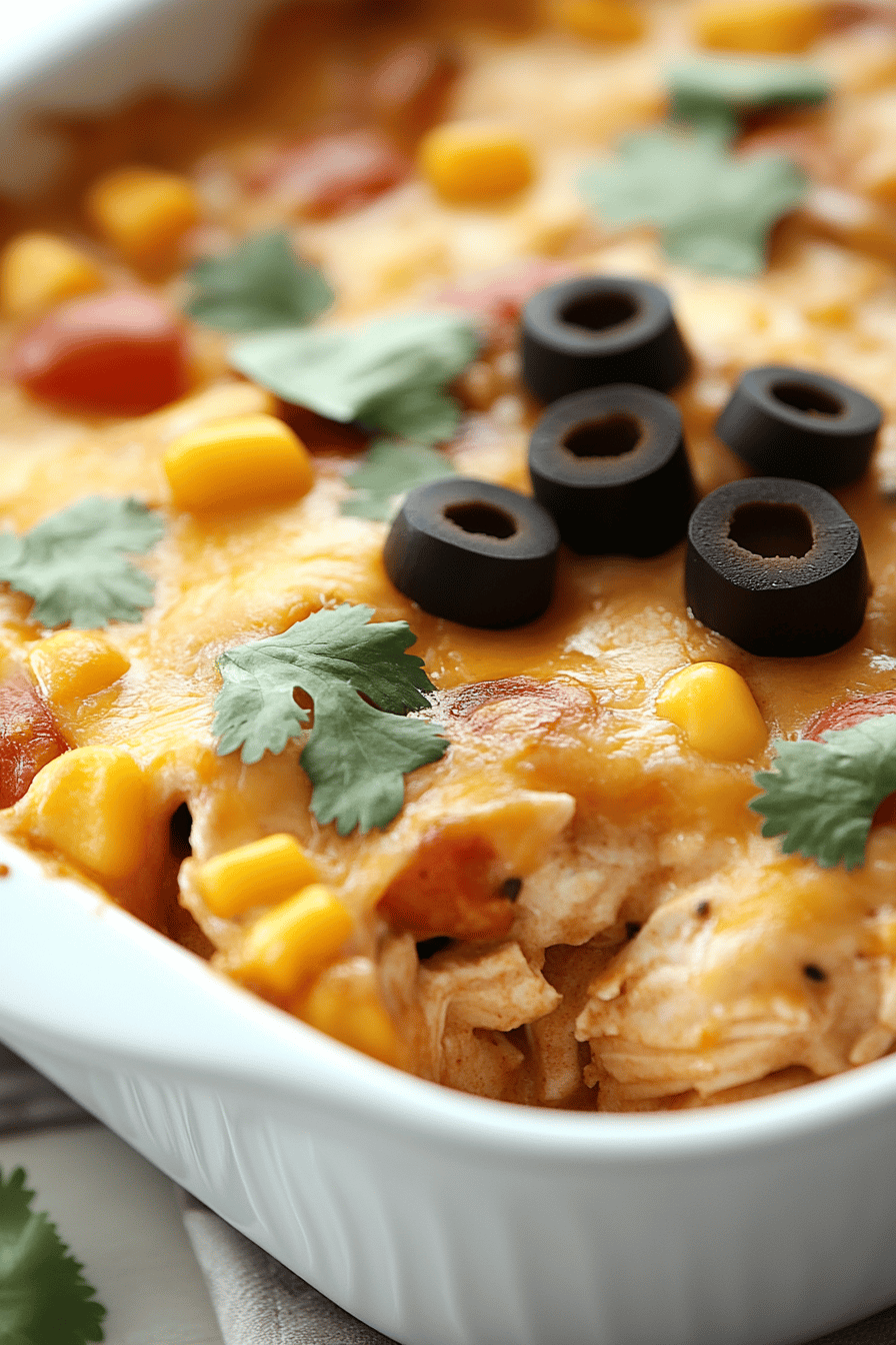 Mexican Chicken Casserole final dish beautifully presented and ready to serve
