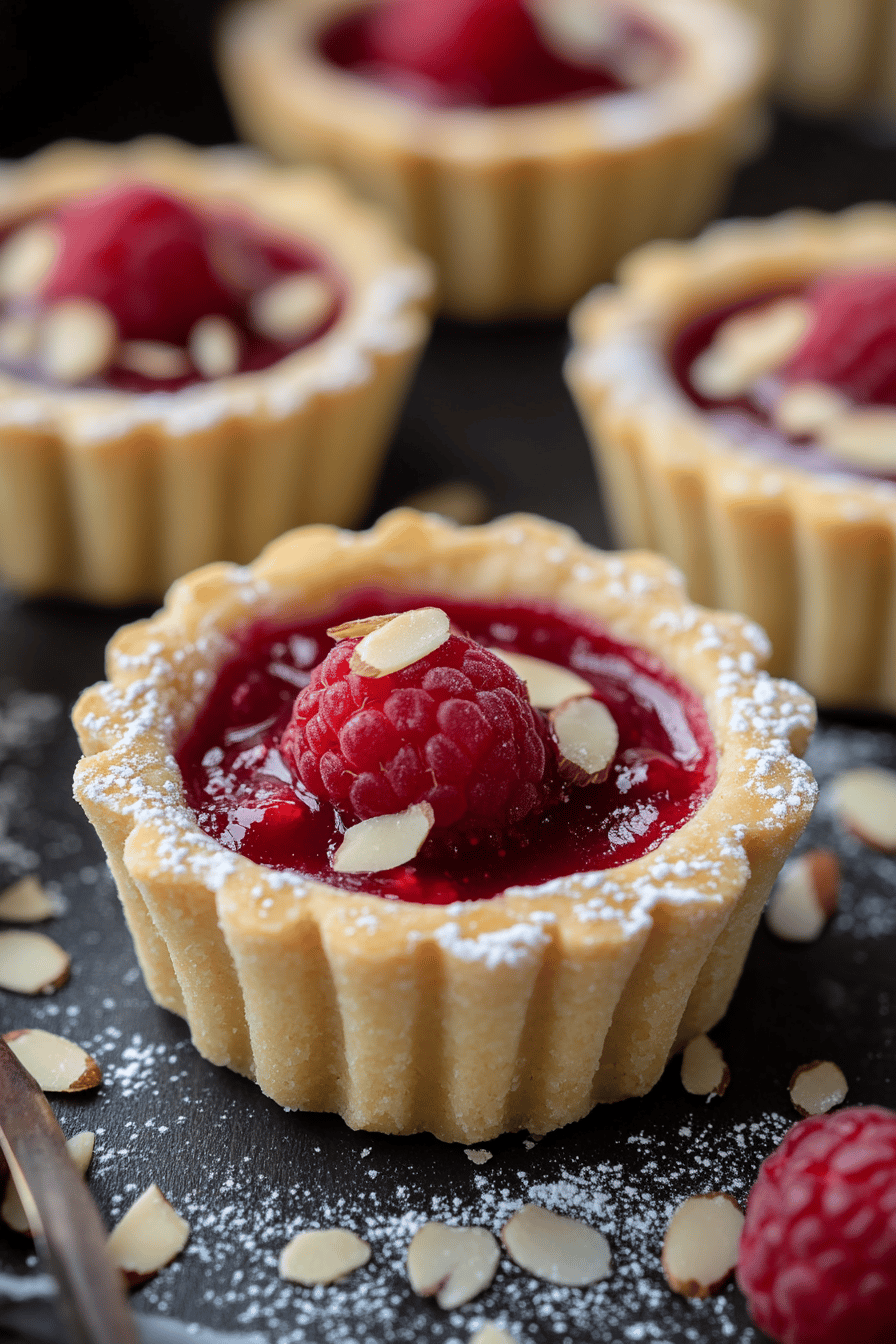 Mini Raspberry Almond Tarts ingredients organized and measured on kitchen counter