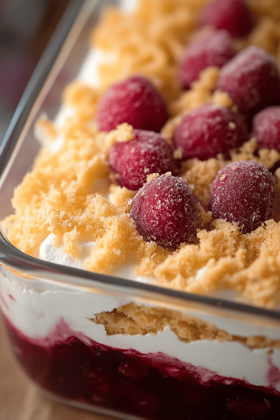 No-Bake Cranberry Yum Yum final dish beautifully presented and ready to serve