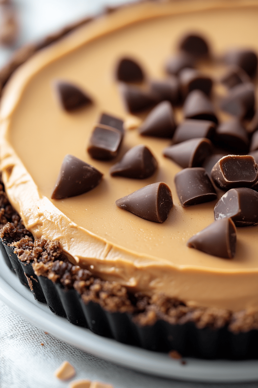 No-Bake Peanut Butter Pie final dish beautifully presented and ready to serve