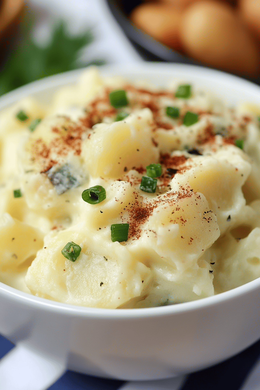 Old-Fashioned Potato Salad final dish beautifully presented and ready to serve