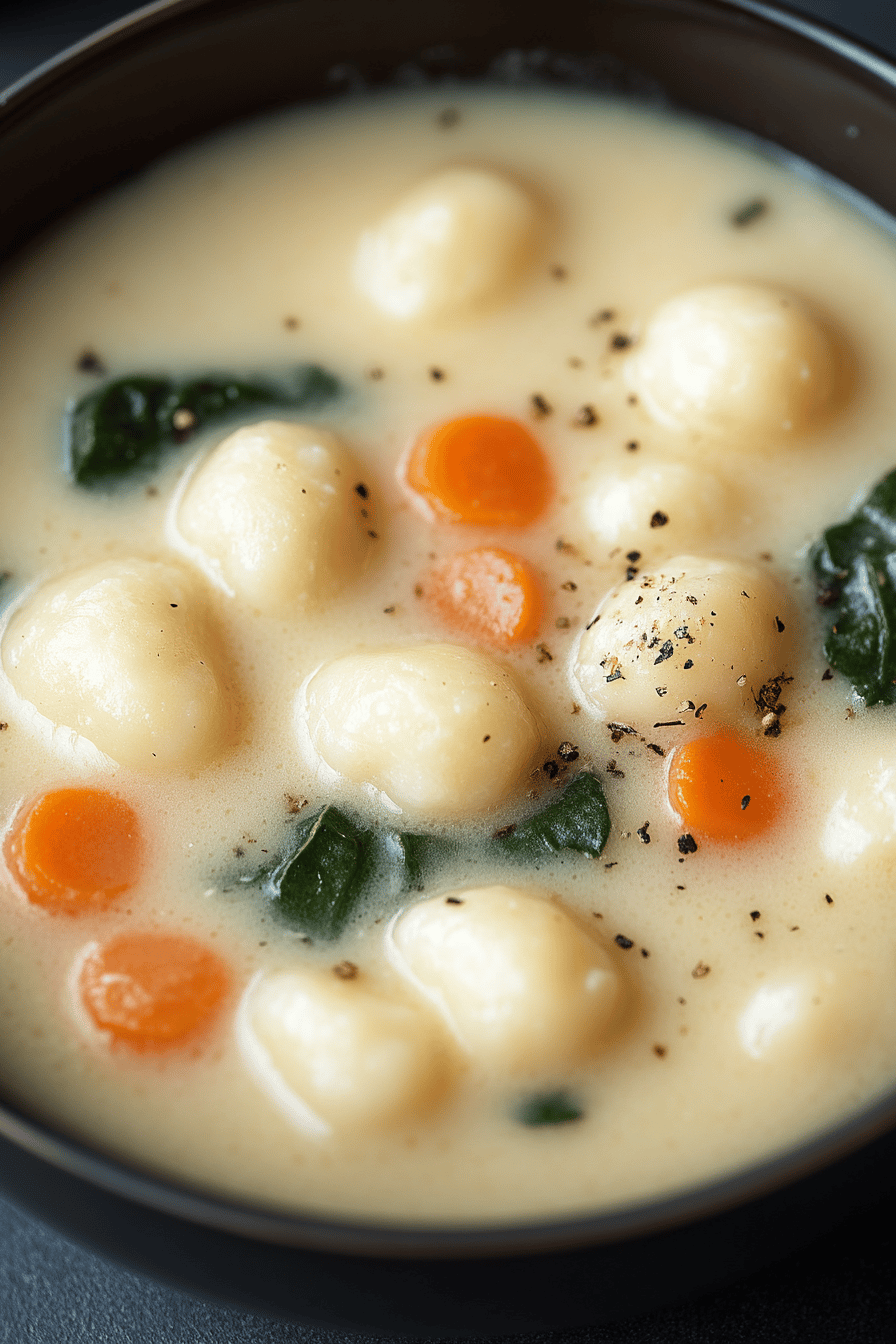 Olive Garden Chicken Gnocchi Soup Recipe final dish beautifully presented and ready to serve