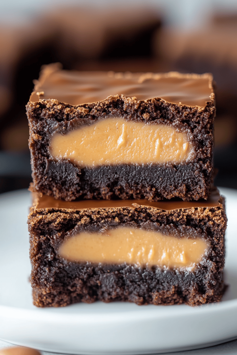 Peanut Butter Stuffed Brownies