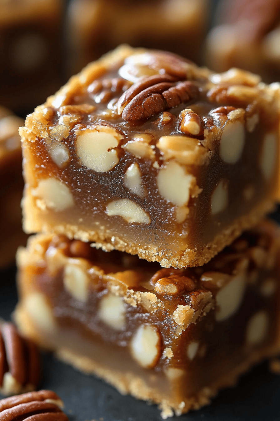 Pecan Pie Bars final dish beautifully presented and ready to serve
